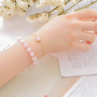 Buddha Gift Sun Stone Strawberry Quartz Crystal Positive Bracelet