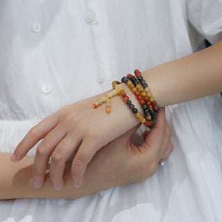 Buddha Gift 108 Beads Natural Red Agate Mala Protection Bracelet