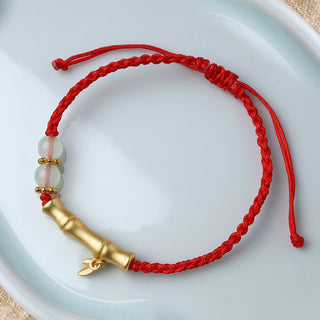 Buddha Gift Bamboo Design Luck Strength Braided Bracelet