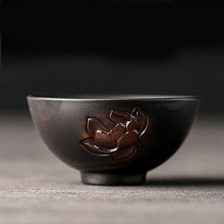 Buddha Gift Lotus Leaf Flower Landscape Dragon Bamboo Ceramic Teacup Kung Fu Tea Cup Bowl