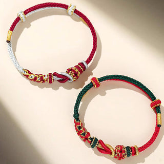 Buddha Gift Handmade Peach Blossom Knot Eight Thread Peace Knot Luck Protection Bracelet