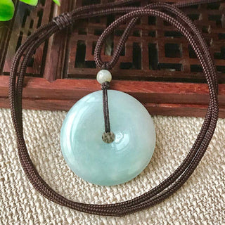 Buddha Gift Round Jade String Luck Necklace Pendant