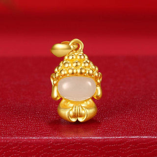Buddha Gift White Jade Buddha Success Pendant Necklace