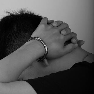 Buddha Gift 925 Sterling Silver Vintage Twisted Design Wealth Healing Chain Bracelet