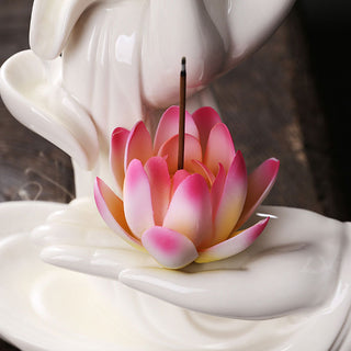 Buddha GiftTibetan Lotus Blessing Incense Burner Decoration