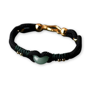 Buddha Gift Tibetan Jade Lucky Black Rope Couple Bracelet
