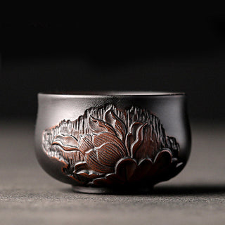 Buddha Gift Lotus Leaf Flower Landscape Dragon Bamboo Ceramic Teacup Kung Fu Tea Cup Bowl