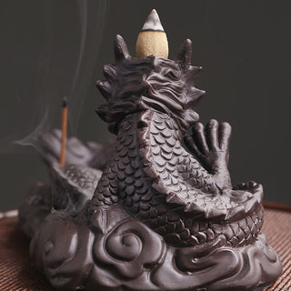 Buddha Gift Dragon Playing Ball Flower Protection Incense Burner Decoration
