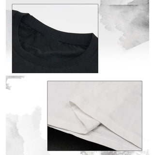 Buddha Gift Men's Summer Round Neck Short Sleeve Yin Yang Cotton T-Shirt