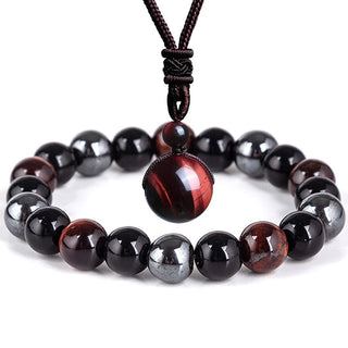Buddha Gift Tibetan Tiger's Eye Bracelet Necklace Set