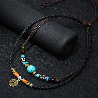Buddha Gift Turquoise Dzi Bead Protection Necklace