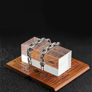 Buddha Gift Om Mani Padme Hum Double Dorje Copper Engraved Wisdom Bracelet