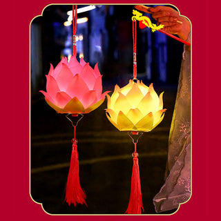 Buddha Gift DIY Lotus Flower Dragon Lantern Tassel Lamp Decoration