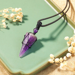 Buddha Gift Natural Stone Pointed Pendant Necklace