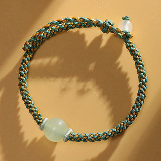 Buddha Gift Handmade Red Agate Amethyst Golden Rutilated Quartz Pink Crystal Bead Calm Braided Bracelet