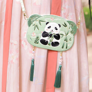 Buddha Gift Embroidery Lucky Panda Cat Shiba Inu Deer Rabbit Fox Flower Cute Animal Hanfu Bag Crossbody Bag Shoulder Bag