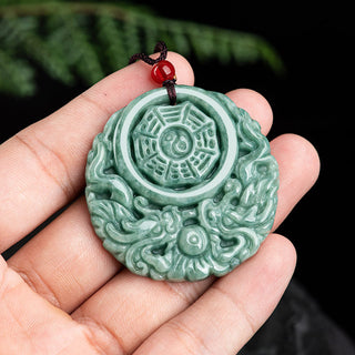 Buddha Gift Dragon Jade Yin Yang Balance Necklace String Pendant