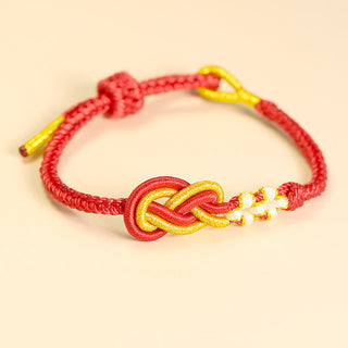 Buddha Gift Handcrafted Eight Thread Peace Knot Peach Blossom Knot Luck Connection Bracelet