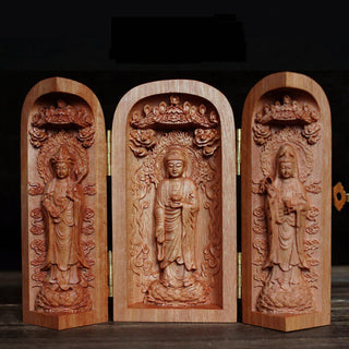 Buddha Gift Avalokitesvara Kwan Yin Buddha Cherry Wood Compassion Home Decoration Altar