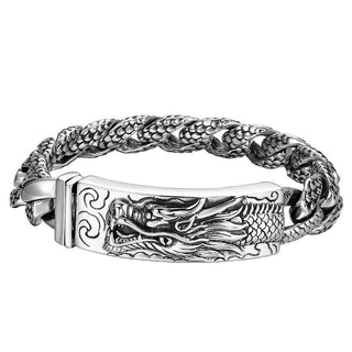 Buddha Gift Retro Dragon Scale Pattern Engraved Protection Bracelet
