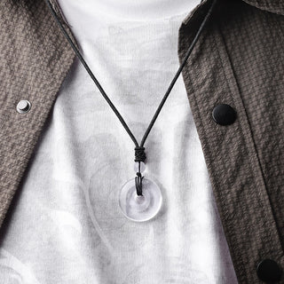 Buddha Gift Lucky Coin Pendant Healing Crystal Gemstone Necklace