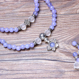 Buddha Gift Purple Jasper Bead Strength Bracelet Mala