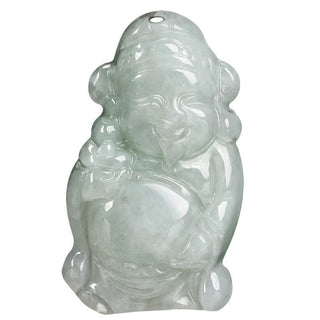Buddha Gift Natural Jade Chinese God of Wealth Caishen Ingot Luck Necklace Pendant