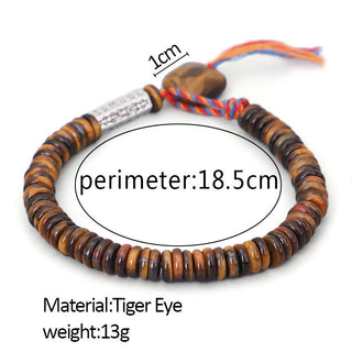 Buddha Gift Tibetan Tiger Eye Om Mani Padme Hum Protection Power Bracelet