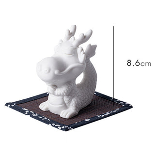 Buddha Gift Year Of The Dragon Luck White Porcelain Ceramic Tea Pet Home Figurine Decoration