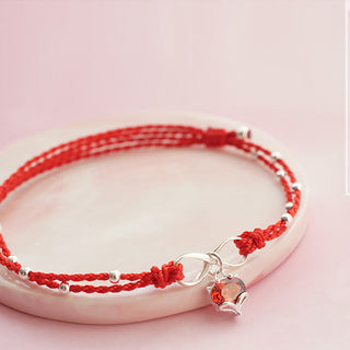 Buddha Gift Love Heart Infinity Symbol Braided String Anklet