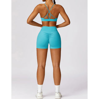 Buddha Gift Gym Sports Yoga Backless Bra Crop Tank Top Breathable Shorts
