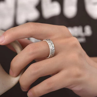 Buddha Gift Vintage Auspicious Clouds Pattern Luck Ring