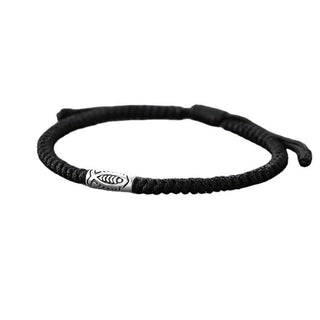 Buddha Gift Tibet Koi Fish Wealth Black String Bracelet