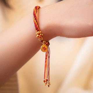 Buddha Gift Chinese Zodiac Handmade Koi Fish String Protection Reincarnation Knot Braid Bracelet