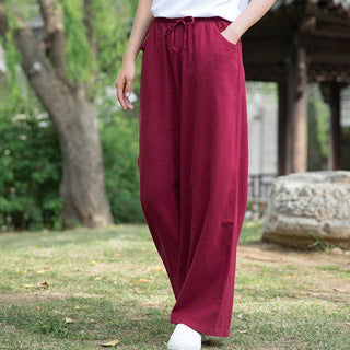 Buddha Gift Plain Wide Leg Pants Dance Women's Yoga Pants With Pockets