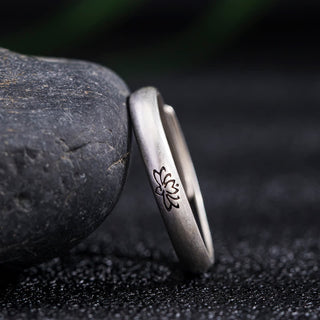 Buddha Gift 925 Sterling Silver Lotus Flower Enlightenment Ring