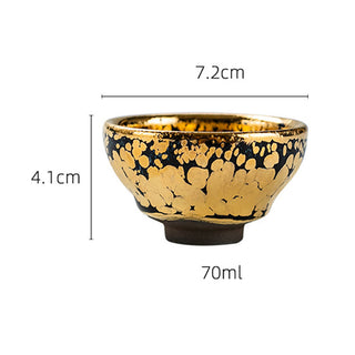 Buddha Gift 24K Gold Spot Pattern Chinese Jianzhan Ceramic Teacup Kung Fu Tea Cup Bowl With Gift Box