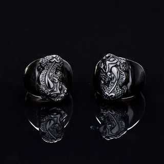Buddha Gift FengShui PiXiu Black Obsidian Strength Ring