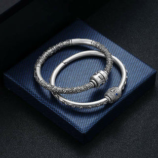 Buddha Gift 990 Sterling Silver Tibetan Auspicious Clouds Om Mani Padme Hum Engraved Creativity Bracelet Bangle