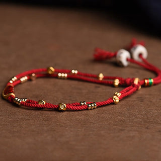 Buddha Gift Handmade Cinnabar Dumplings Design Luck Braided Red Rope Bracelet