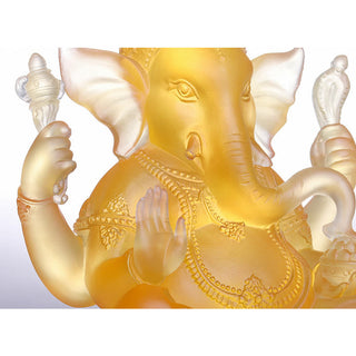 Buddha Gift Handmade Ganesh Ganpati Elephant Figurine Liuli Crystal Art Piece Protection Statue Home Decoration