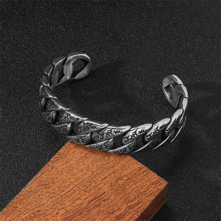 Buddha Gift Tibetan Om Mani Padme Hum Mantra Titanium Steel Peace Cuf Bangle Bracelet