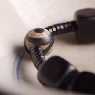 Buddha Gift Tibetan Ebony Wood Dzi Bead Strength Bracelet