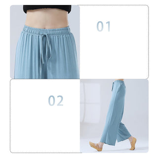 Buddha Gift Loose Modal Drawstring Wide Leg Pants For Yoga Dance