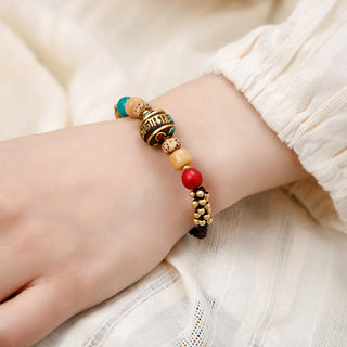 Buddha Gift Tibetan Turquoise Om Mani Padme Hum Protection Strength Bracelet