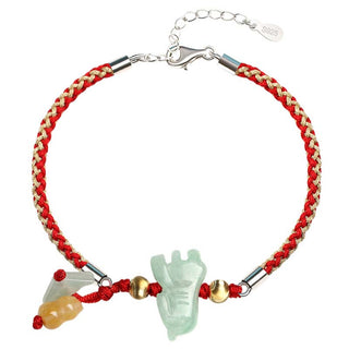 Buddha Gift Chinese Zodiac Jade Prosperity Red String Bracelet Anklet