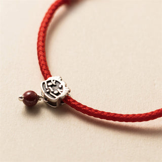 Buddha Gift 925 Sterling Silver Luck Year of the Dragon Cinnabar Red String Bracelet (Extra 30% Off | USE CODE: FS30)
