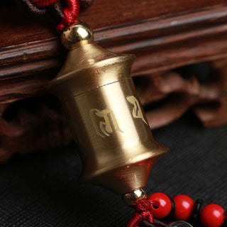 Buddha Gift Tibet Om Mani Padme Hum Prayer Wheel Nine Palace Eight Trigrams Copper Car Hanging Decoration