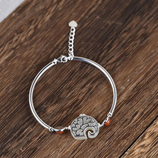 Buddha Gift 925 Sterling Silver Elephant Hetian Jade Abundance Necklace Pendant Bracelet Ring Earrings Set