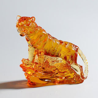 Buddha Gift Handmade Liuli Crystal Tiger Art Piece Protection Home Decoration